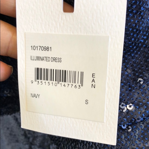 C/Meo Collective navy sequins Illuminated Dress S - Picture 7 of 7